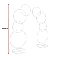 2pcs Round Wedding Arch Backdrop Rings Loops Flower Balloon Lawn Row Stand