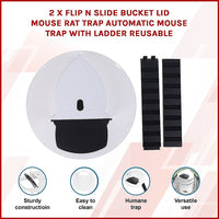 2 x Flip N Slide Bucket Lid Mouse Rat Trap Automatic Reusable