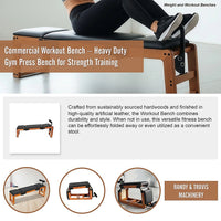 Commercial Workout Bench – Heavy Duty Gym Press Bench for Strength Training