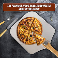 Metal Pizza Peel with Foldable Wood Handle