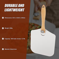 Metal Pizza Peel with Foldable Wood Handle