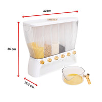 6 Grids Dispenser Storage Container Rice Cereal Beans Grain