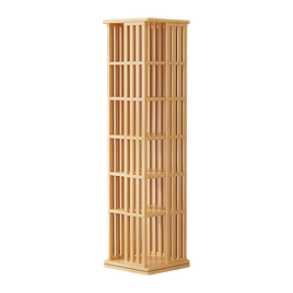 360 Rotating Bookshelf Bamboo Storage Display Rack Shelving in Wood
