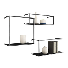 Floating Shelves Retro Industrial Ledge Black Metal Display Stand