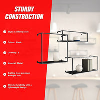 Floating Shelves Retro Industrial Ledge Black Metal Display Stand