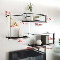 Floating Shelves Retro Industrial Ledge Black Metal Display Stand