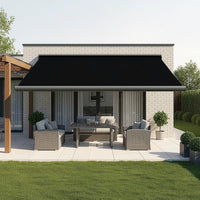 5.5m x 3.0m Retractable Folding Arm Awning Heavy Duty Full Cassette Motorised