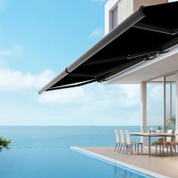 5.5m x 3.0m Retractable Folding Arm Awning Heavy Duty Full Cassette Motorised