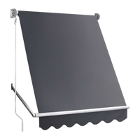 Retractable Fixed Pivot Arm Window Awning Patio Garden Blinds 2.4m x 2.1m Grey
