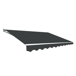 Outdoor Folding Arm Awning Retractable Sunshade Canopy Grey 3.0m x 2.5m