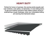 Outdoor Folding Arm Awning Retractable Sunshade Canopy Grey 4.0m x 2.5m