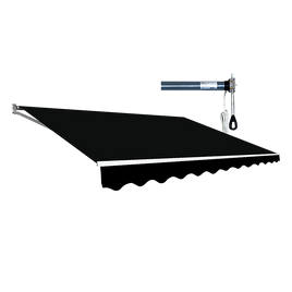 Motorised Outdoor Folding Arm Awning Retractable Sunshade Canopy Black 4.0m x 2.5m