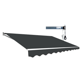 Motorised Outdoor Folding Arm Awning Retractable Sunshade Canopy Grey 4.0m x 3.0m