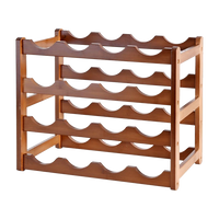 Bamboo Stackable Modular Freestanding Countertop Wine Shelf Rack