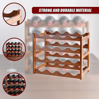 Bamboo Stackable Modular Freestanding Countertop Wine Shelf Rack