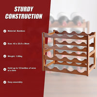 Bamboo Stackable Modular Freestanding Countertop Wine Shelf Rack