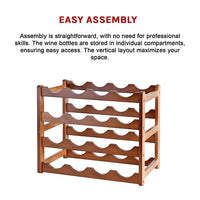 Bamboo Stackable Modular Freestanding Countertop Wine Shelf Rack