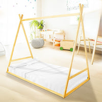 Kids Tent Montessori Toddler Floor Bed Wooden Bedframe