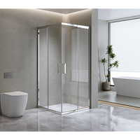 Adjustable 1200x1200mm Double Sliding Door Glass Shower Screen in Chrome