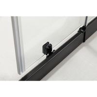 Adjustable 900x1100mm Double Sliding Door Glass Shower Screen in Black