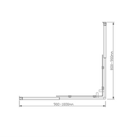 Adjustable 1000x900mm Double Sliding Door Glass Shower Screen in Black