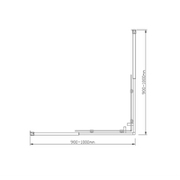 Adjustable 1000x1000mm Double Sliding Door Glass Shower Screen in Black