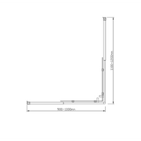 Adjustable 1000x1200mm Double Sliding Door Glass Shower Screen in Black