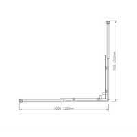 Adjustable 1100x1000mm Double Sliding Door Glass Shower Screen in Black