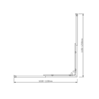 Adjustable 1100x1200mm Double Sliding Door Glass Shower Screen in Black