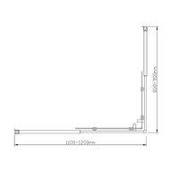 Adjustable 1200x900mm Double Sliding Door Glass Shower Screen in Black