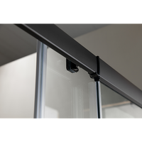 Adjustable 900x1000mm Double Sliding Door Glass Shower Screen in Black