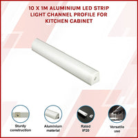 10 x 1M V-Style Aluminium LED Strip Light Channels for Cabinet Lighting
