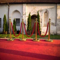 4 x Queue Barriers + 3 Ropes Exhibition Crowd Control Bollards