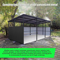 12 PCs Corrugated Roof Sheets Profile Galvanized Metal Roofing Carport Black