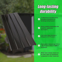 12 PCs Corrugated Roof Sheets Profile Galvanized Metal Roofing Carport Black