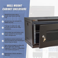 19" 6U Wall Mount Network DVR NVR Data Cabinet Enclosure