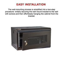 19" 6U Wall Mount Network DVR NVR Data Cabinet Enclosure