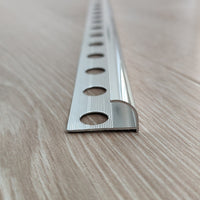 10 x Tile Trim Heavy Duty Round Edge Aluminium 10mm