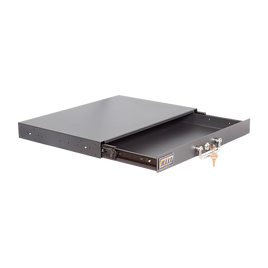 1U Locking Rack Mount Drawer Secure Steel Storage for 19" Network Server