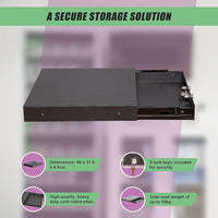 1U Locking Rack Mount Drawer Secure Steel Storage for 19" Network Server