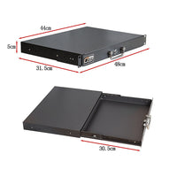 1U Locking Rack Mount Drawer Secure Steel Storage for 19" Network Server