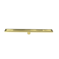 1000mm Tile Insert Bathroom Shower Brushed Brass Grate Drain w/Centre outlet Floor Waste