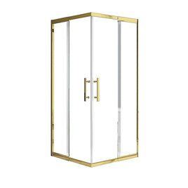 Adjustable 900x1000mm Double Sliding Door Glass Shower Screen in Gold