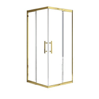 Adjustable 900x1100mm Double Sliding Door Glass Shower Screen in Gold