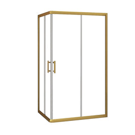 Adjustable 1000x1200mm Double Sliding Door Glass Shower Screen in Gold