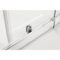 Adjustable 1500x800mm Single Door Corner Sliding Glass Shower Screen in Chrome