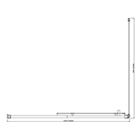 Adjustable 1300x1010mm Single Door Corner Sliding Glass Shower Screen in Black