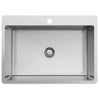 700x500mm Handmade Stainless Steel Undermount / Topmount Kitchen Laundry Sink with Waste