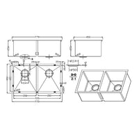 775x450mm Handmade Stainless Steel Undermount / Topmount Kitchen Laundry Sink with Waste