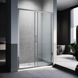 140-150cm Adjustable Wall to Wall Sliding Glass Shower Door in Chrome